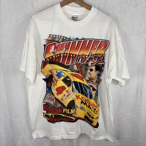 Vintage Checkered Flag Sports Mike Skinner NASCAR T-shirt White Size XL